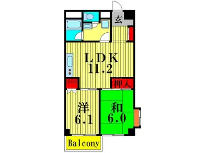 ライブ赤羽(2LDK/11階)の間取り写真