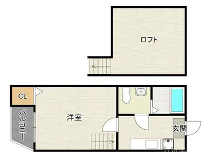 MIDアン(1K/1階)の間取り写真