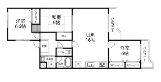 GRAN PINO伏見桃山(3LDK/1階)の間取り写真