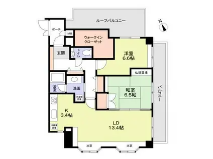 ルベール・デュ・ソレイユ(2LDK/4階)の間取り写真