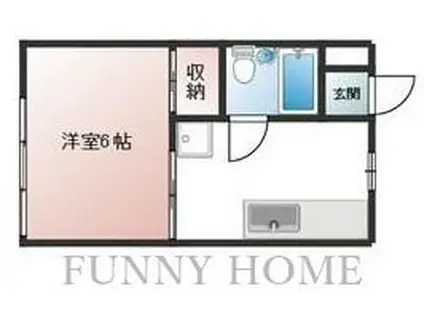 六十六番館(1DK/2階)の間取り写真