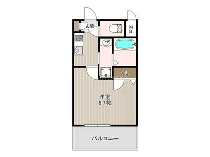 パークヒルズ天保山MOE(1K/2階)の間取り写真