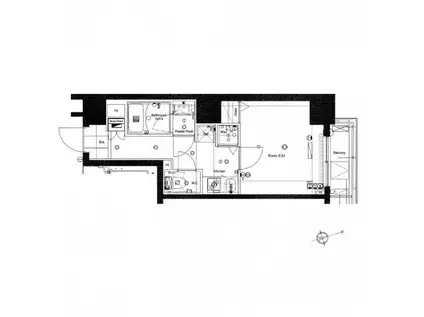 メイクスデザイン東新宿(1K/8階)の間取り写真
