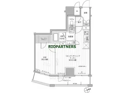 栖 浅草蔵前(1LDK/8階)の間取り写真
