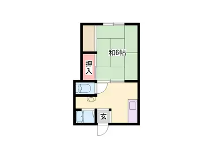 パナハイツ魚橋(1DK/2階)の間取り写真