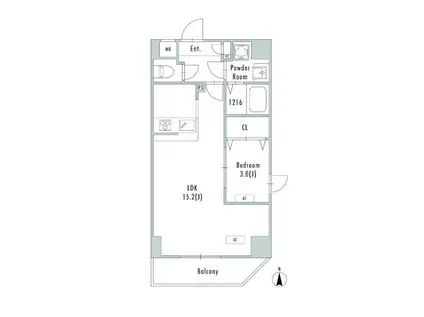 アルファコート谷在家(1LDK/3階)の間取り写真