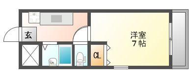 入江第二ビル(1K/4階)の間取り写真