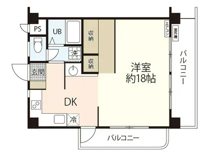 東枝ビル(1DK/3階)の間取り写真