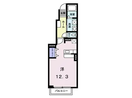 アルカンシエルNA(ワンルーム/1階)の間取り写真