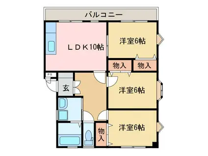リバティハウス(3LDK/1階)の間取り写真