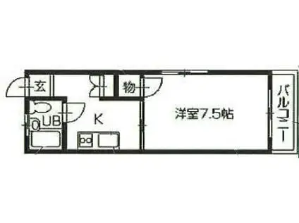 シティハイツ吉野(1DK/1階)の間取り写真