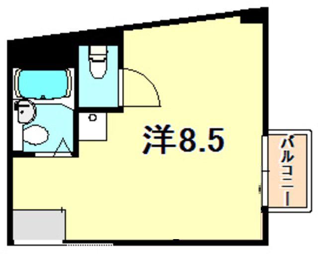グランディア北野異人館通(ワンルーム/3階)の間取り写真
