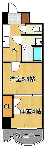 ロイヤルマジェスティ(2K/13階)の間取り写真