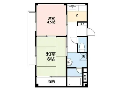 池田ビル(2K/2階)の間取り写真