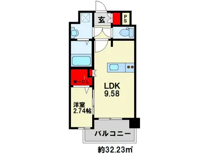 コートハウス・ピノ(1LDK/8階)の間取り写真