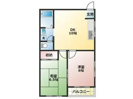 サンコーポ笹塚(2DK/5階)の間取り写真