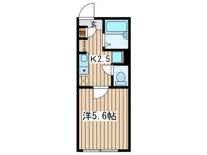 シェリシア横浜南(ワンルーム/2階)の間取り写真