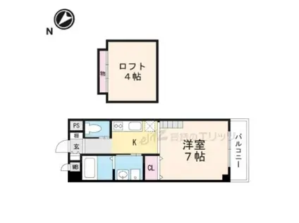 アンフィニ II(1K/5階)の間取り写真