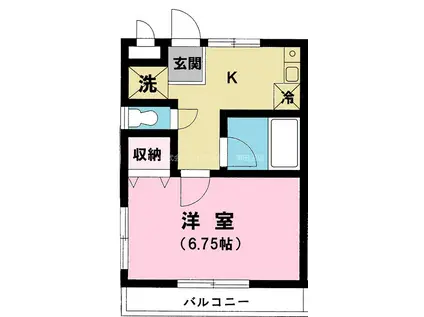 ファーストK(1K/2階)の間取り写真