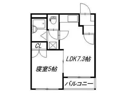 ピュアハウスアーバンシティー(1LDK/1階)の間取り写真