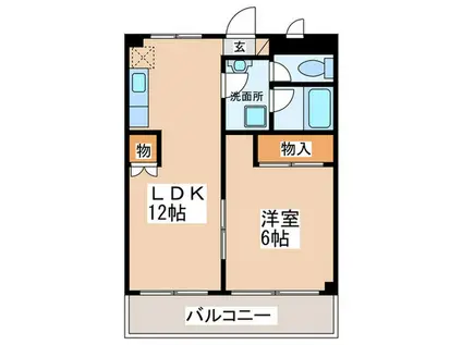 イーストキャピタル(1LDK/2階)の間取り写真