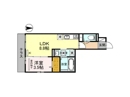 ENEW金剛(1LDK/1階)の間取り写真