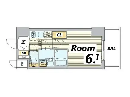 レオンコンフォート神戸駅前(1K/12階)の間取り写真