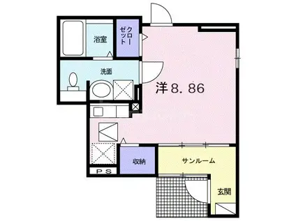 アルページュ町屋(ワンルーム/1階)の間取り写真