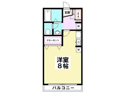 ルミエール小倉(1K/2階)の間取り写真