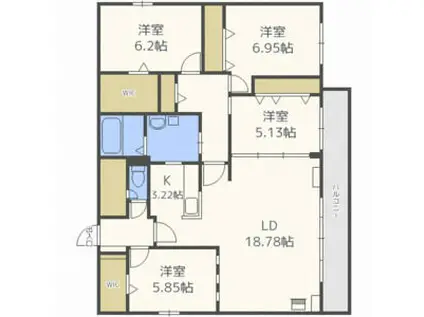 MARUYAMA-CITY.STELLA(4LDK/4階)の間取り写真