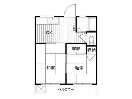 ザ・コンシェル南入曽(2DK/3階)の間取り写真