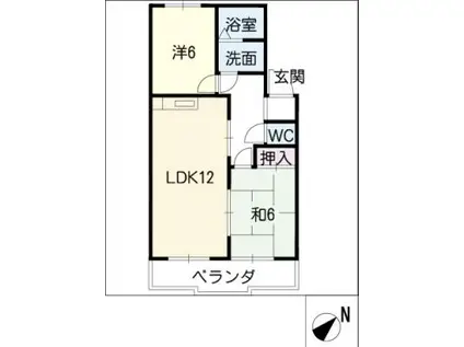 ベルテ新栄(2LDK/1階)の間取り写真
