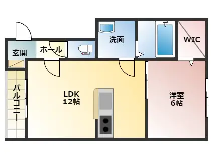 RUBYVI(1LDK/2階)の間取り写真