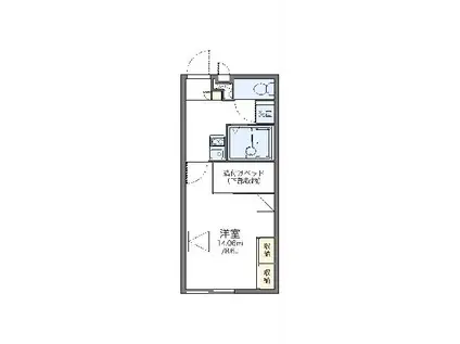 レオパレスハートフル(1K/1階)の間取り写真