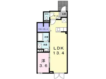 アルフート(1LDK/1階)の間取り写真