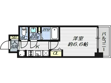 ソルテラス都島テソロ(1K/7階)の間取り写真