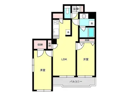 プライムアーバン仙台五橋(2LDK/16階)の間取り写真