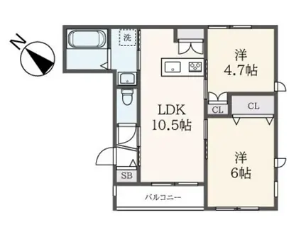 メゾン・ド・オリーブ(2LDK/2階)の間取り写真