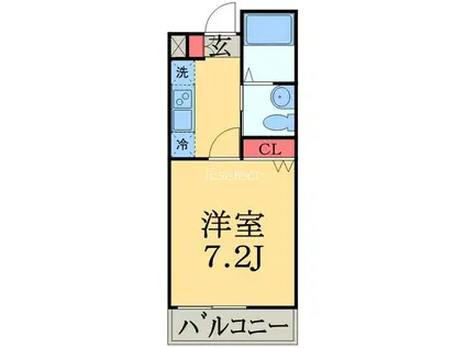 AQUE 3(1K/2階)の間取り写真