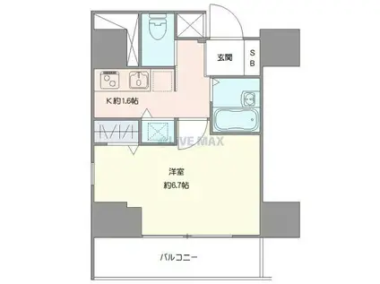 シーネクス本駒込(1K/12階)の間取り写真