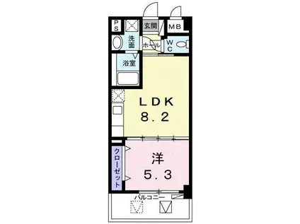 パルメゾン(1LDK/2階)の間取り写真