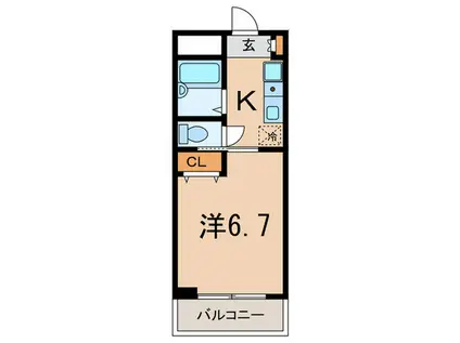 ミュゼ甲子園(1K/5階)の間取り写真