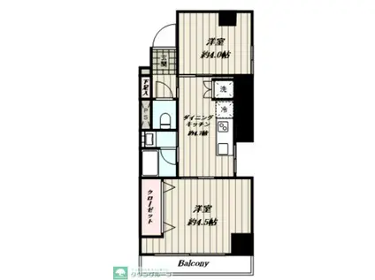 ソーケン滝野川マンション(2DK/3階)の間取り写真