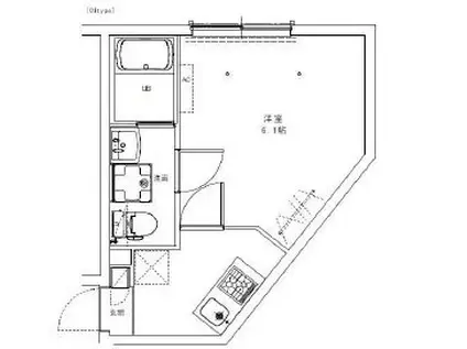 シャンファーレルリエ一之江サウス(1K/3階)の間取り写真