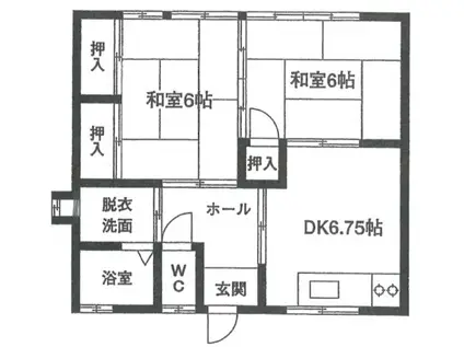 アイコーハイツ(2DK/1階)の間取り写真