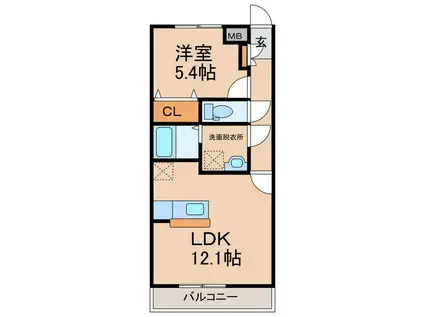 メルローズ寿北I(1LDK/3階)の間取り写真