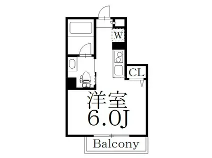 ワクラス中野(1K/3階)の間取り写真