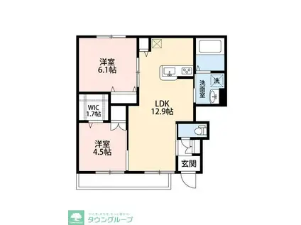 リビオン(2LDK/1階)の間取り写真