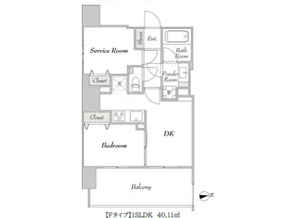 プルミエ市谷薬王寺(1SLDK/10階)の間取り写真