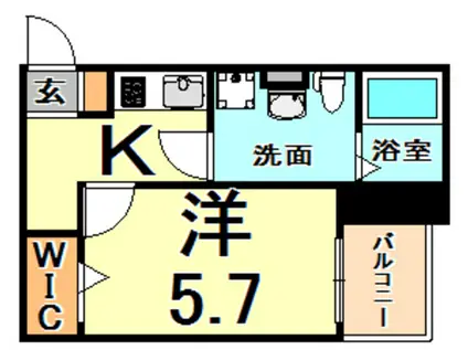 フェリーチェ杭瀬本町(1K/1階)の間取り写真
